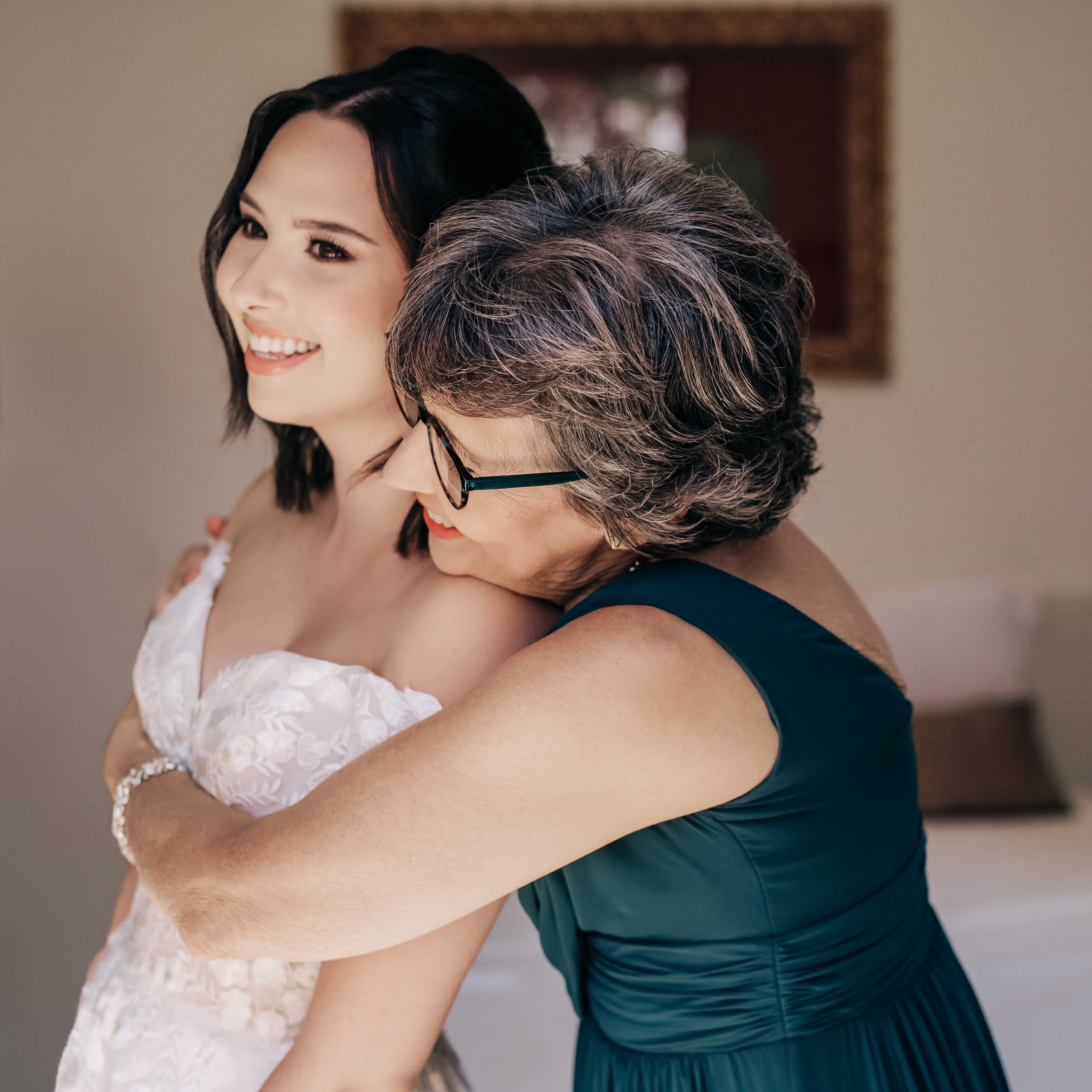 Mother and bride sharing a special moment