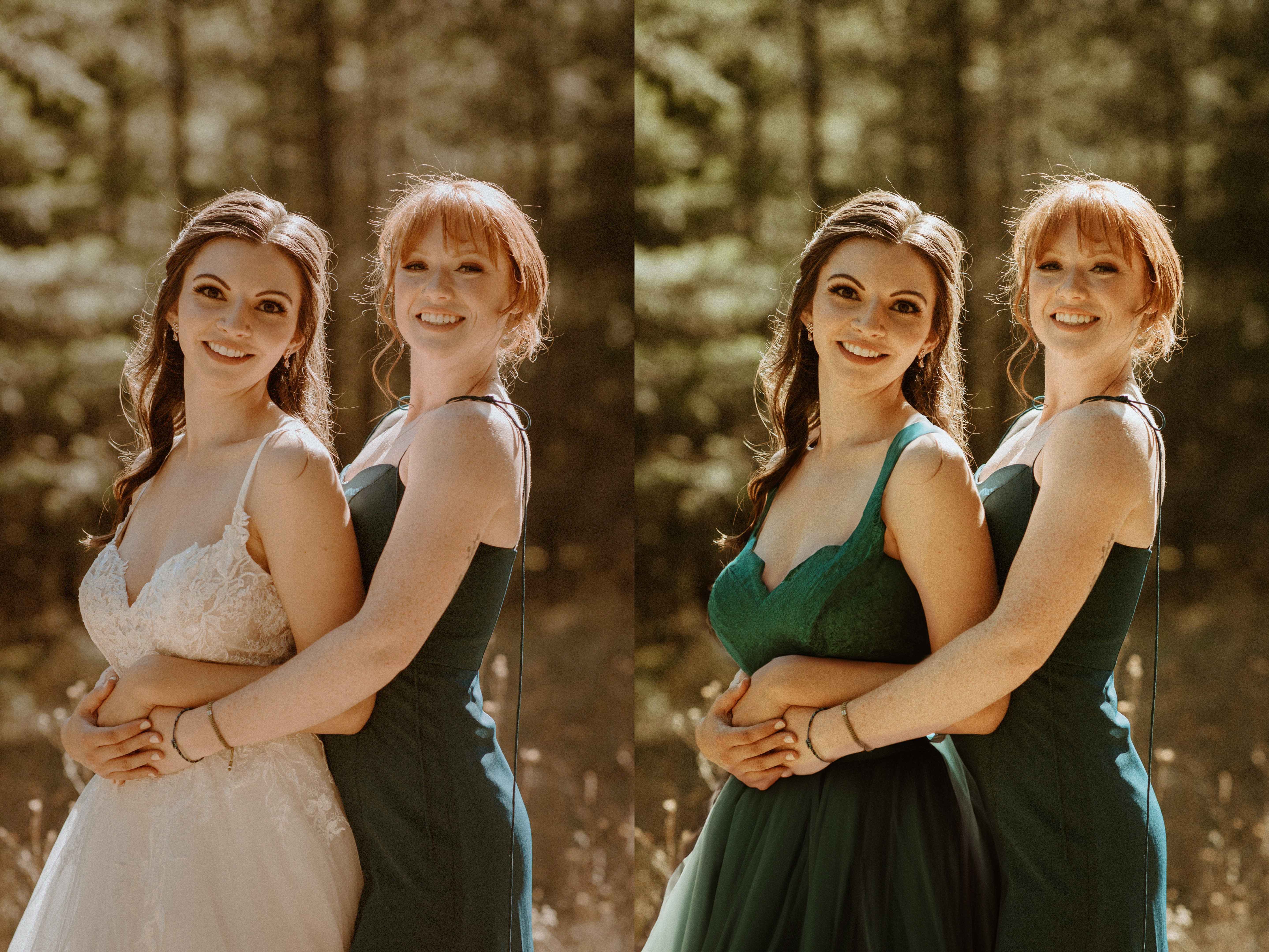 Dress color change example - before and after
